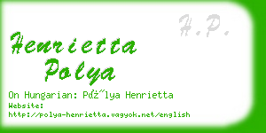 henrietta polya business card