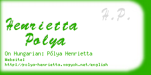 henrietta polya business card